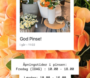 Åpningstider i Pinsen 2026☀️🪴