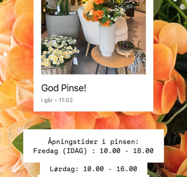 Åpningstider i Pinsen 2026☀️🪴