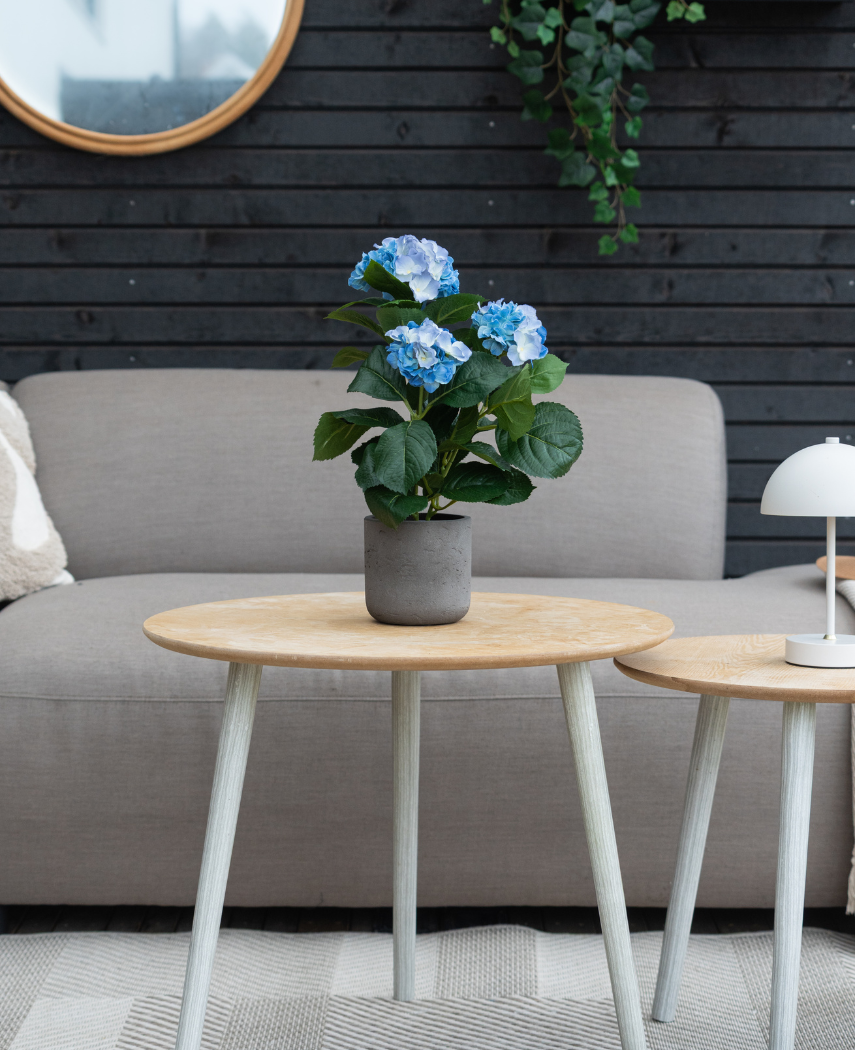 Kunstig Hortensia Deluxe Blå UV 35 cm