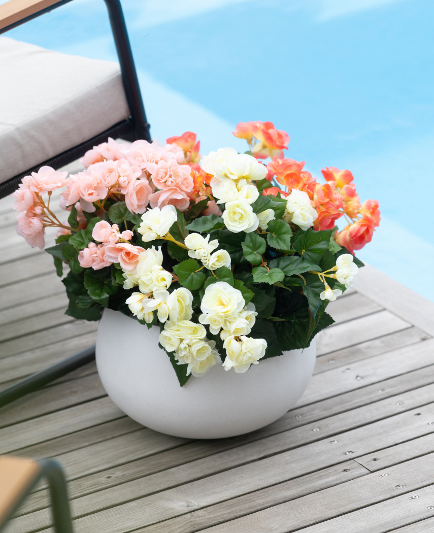 Kunstig Begonia Lime UV 36 cm