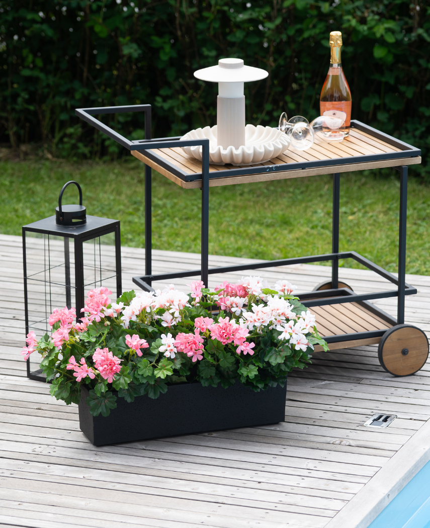 Kunstig Geranium i Potte Rosa UV 40 cm