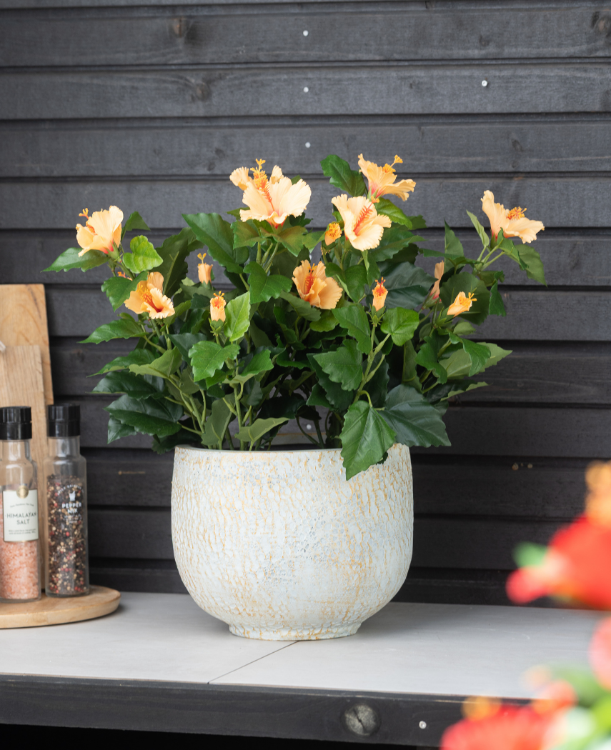 Kunstig Hawaiirose Gul UV 44 cm
