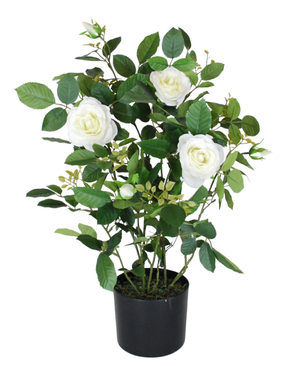 Kunstig Rosebusk Hvit UV 60 cm