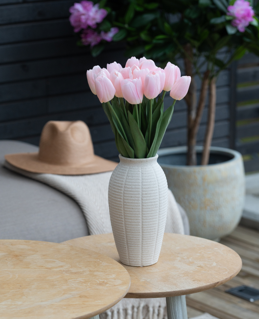 Kunstig Tulipanbukett Rosa 50cm