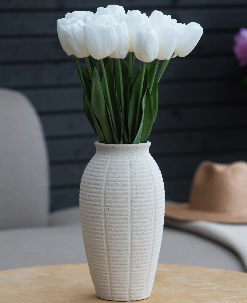 Kunstig Tulipanbukett Hvit 50cm