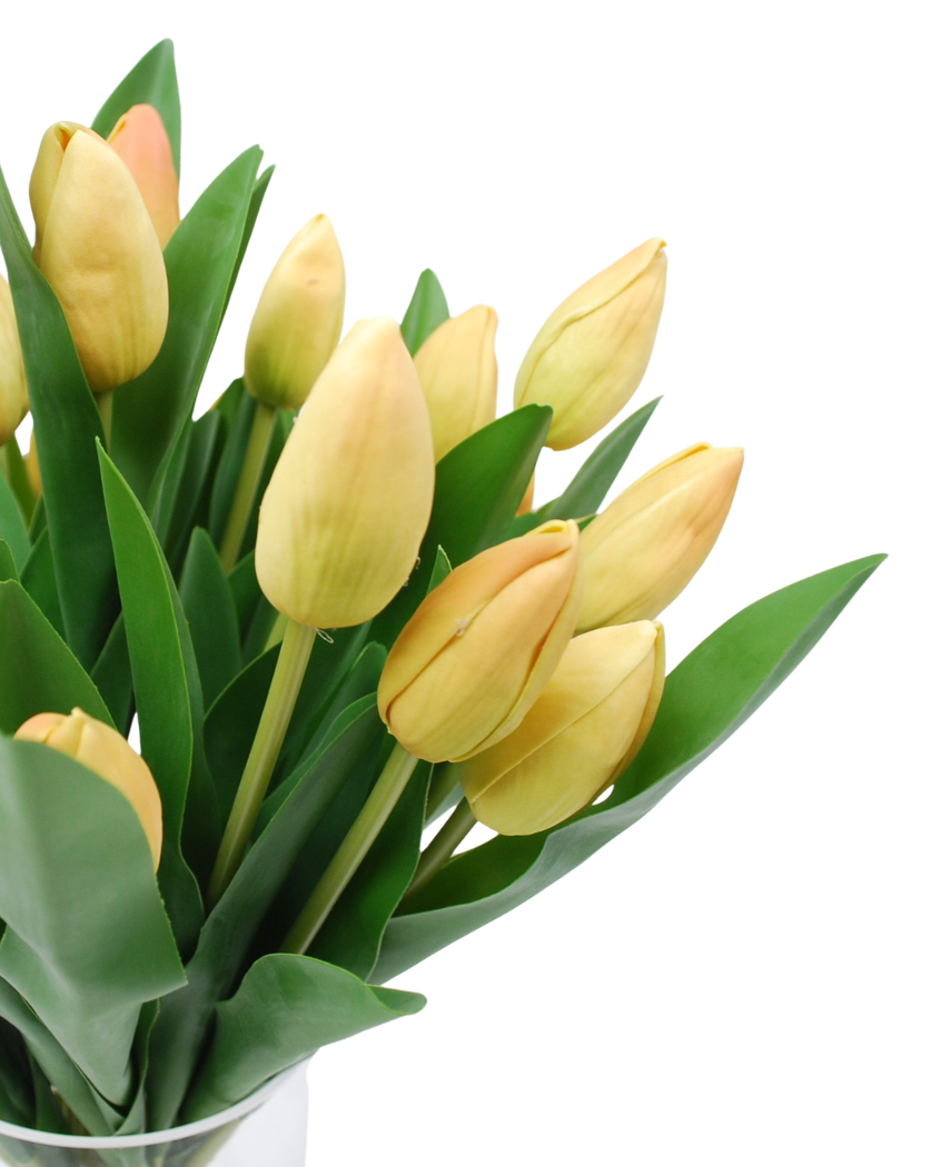 Kunstig Tulipan Bukett i Vase Gul/Oransje 45 cm