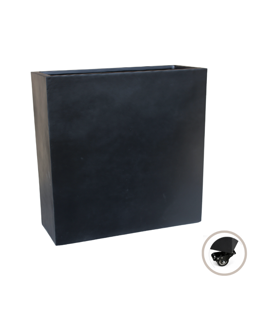 Plantekasse med Hjul Sort 58x23x58 cm