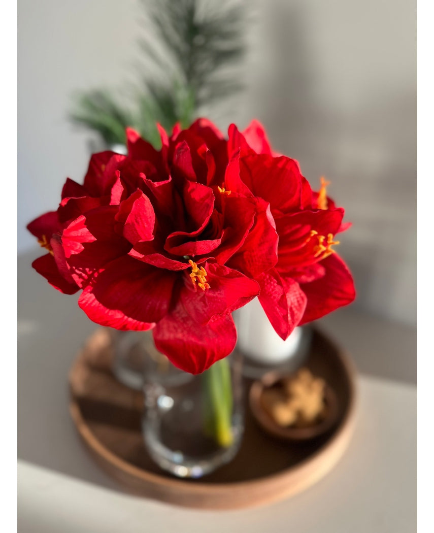 Kunstig Amaryllis Blomsterbukett Rød 36cm