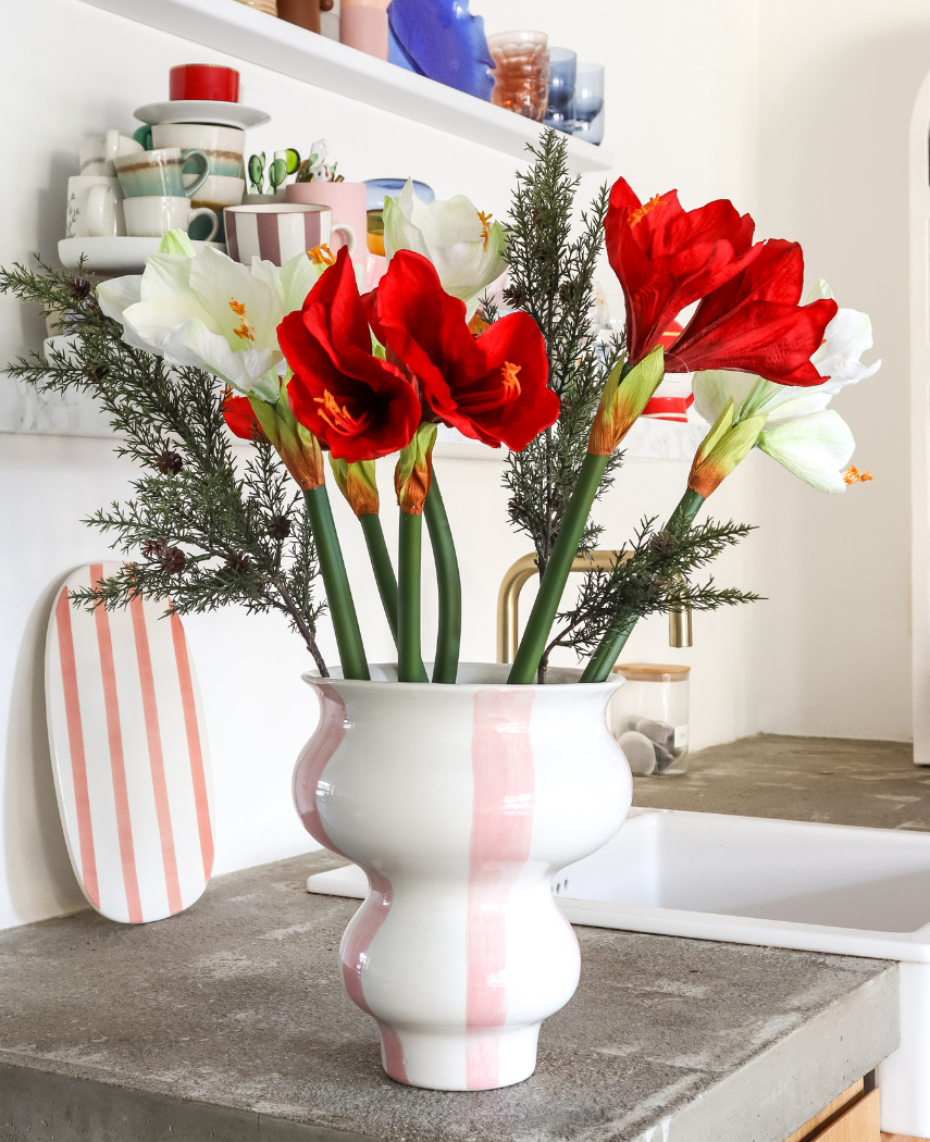 Kunstig Amaryllis Blomsterbukett Rød 36cm