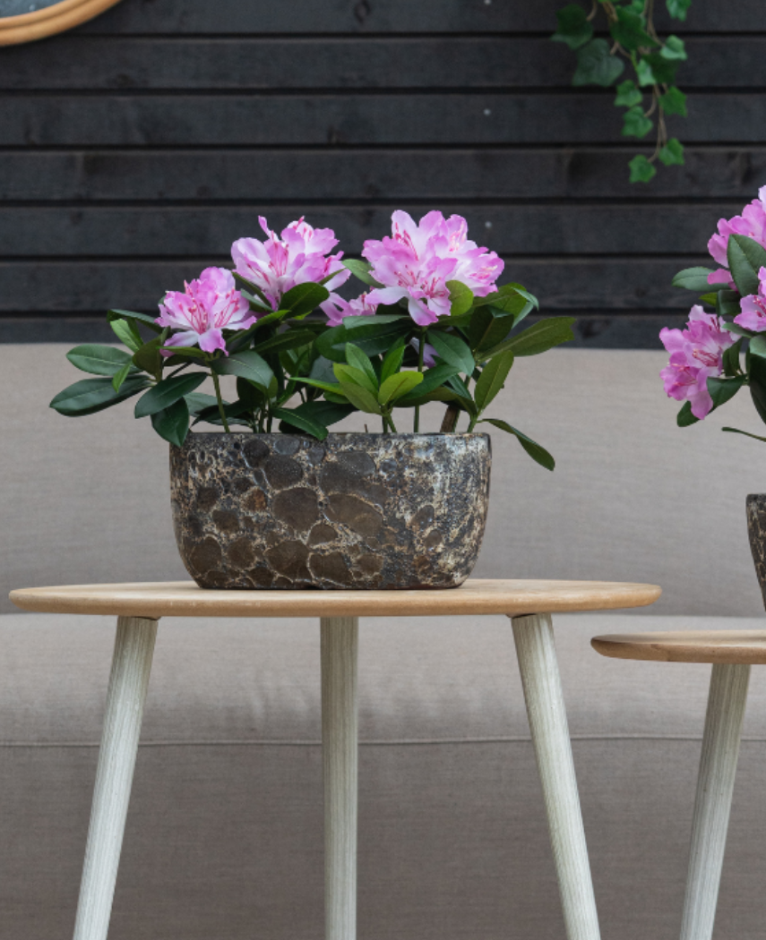 Kunstig Rhododendron Busk Rosa UV 34 cm