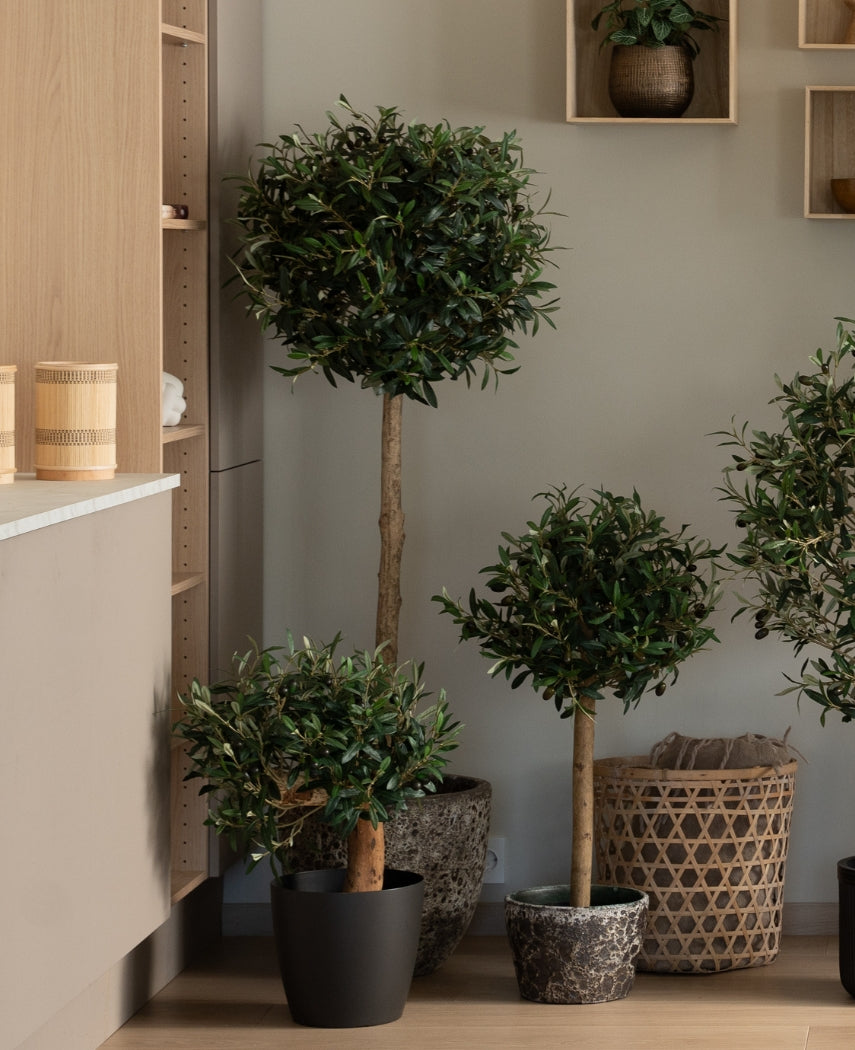 Kunstig Oliventre m/Oliven UV 60 cm