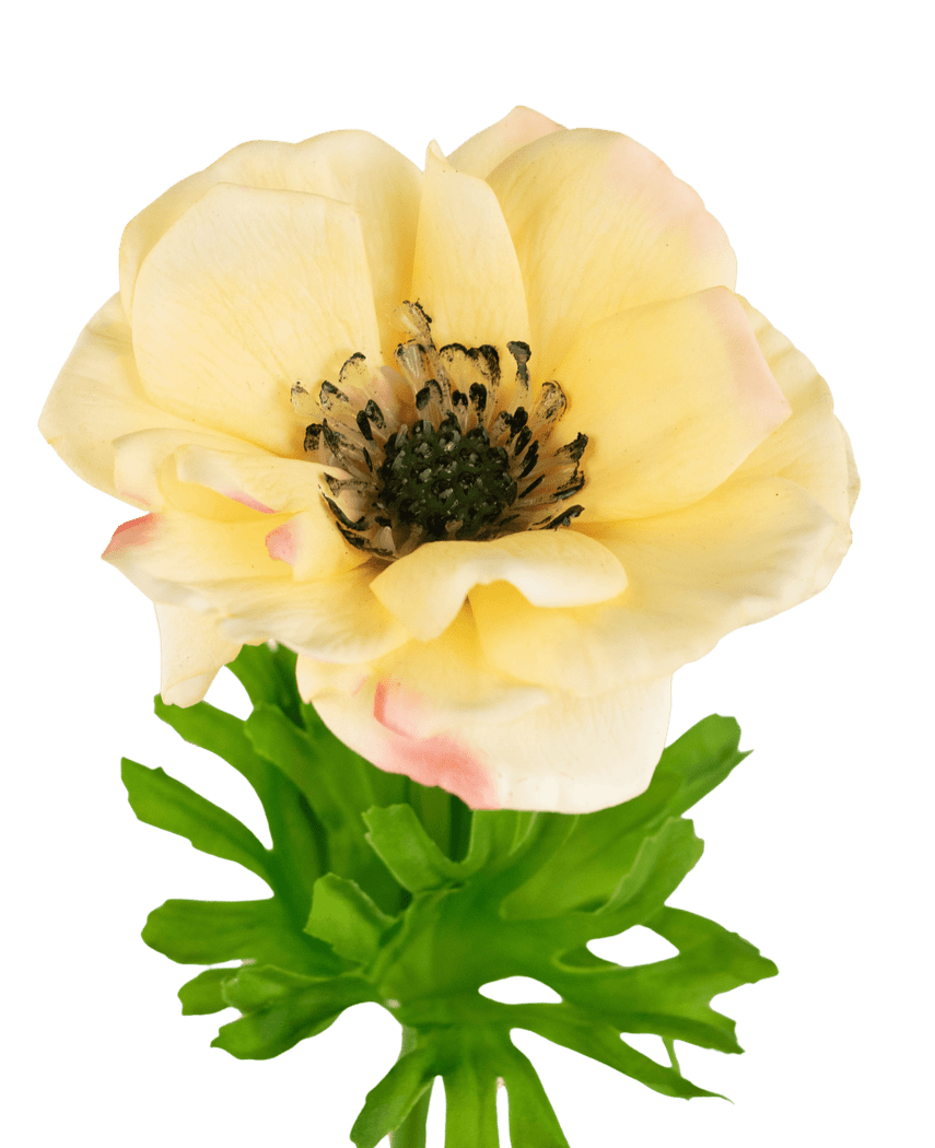 Kunstig Anemone Real Touch gul 52cm