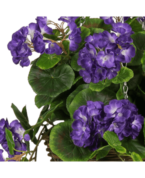 Kunstig Begonia Lilla i Kurv UV 70cm