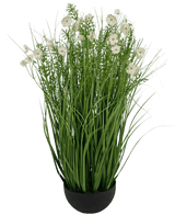 Kunstig Blomstergress Hvit 90 cm brannhemmende