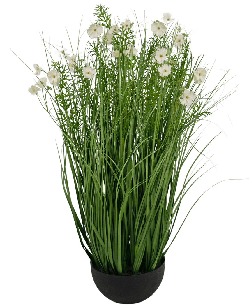 Kunstig Blomstergress Hvit 90 cm brannhemmende