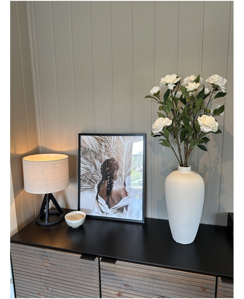 Kunstig Camellia Stilk Hvit 80cm