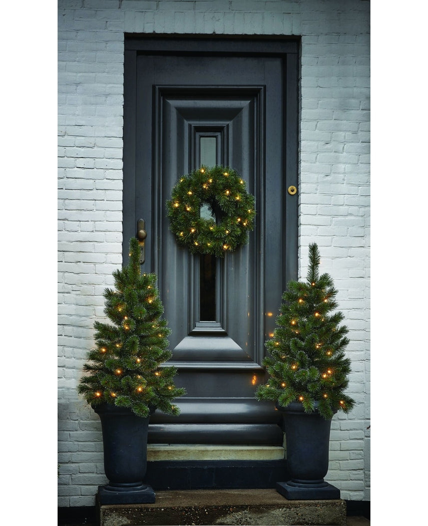 Kunstig Glendon Furu Julekrans m/lys 45cm