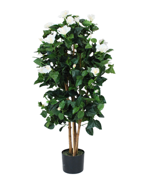 Kunstig Hibiskus Tre Hvit 120cm