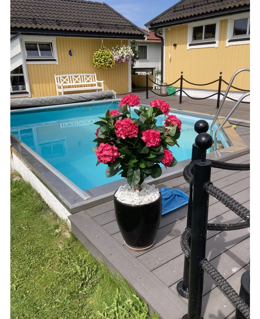 Kunstig Hortensia Ball Fuchsia UV 75 cm