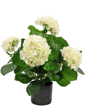 Kunstig Hortensia Deluxe Kremhvit 43cm