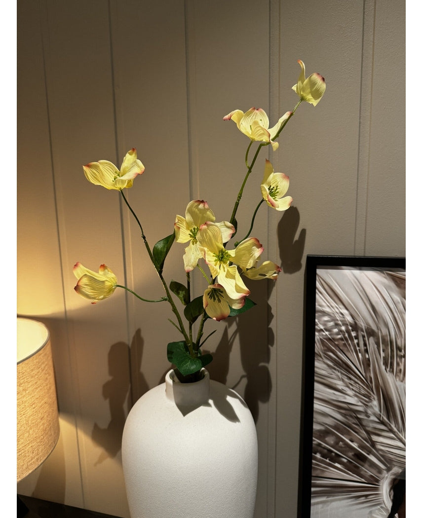 Kunstig Koreakornell Real Touch Lys gul 74cm