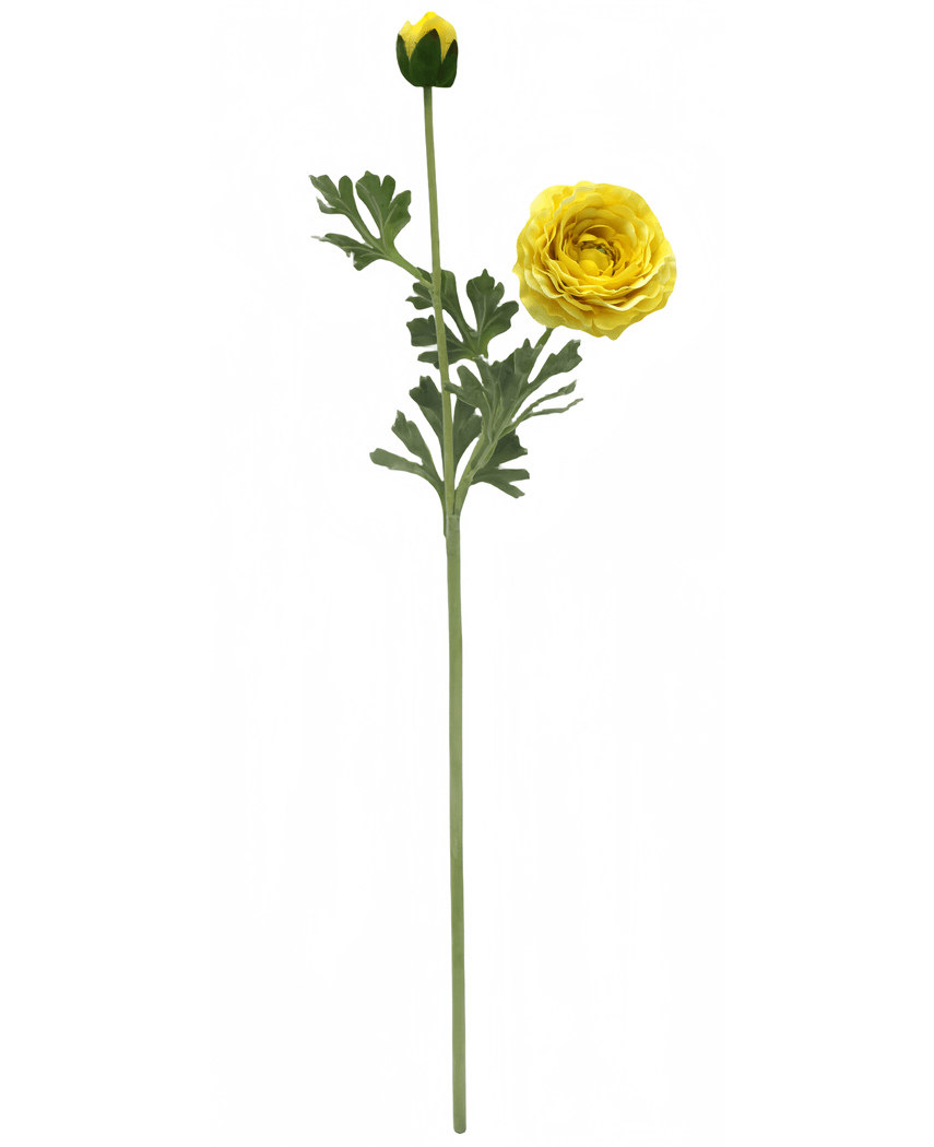 Kunstig Ranunkel Real Touch Gul 60cm
