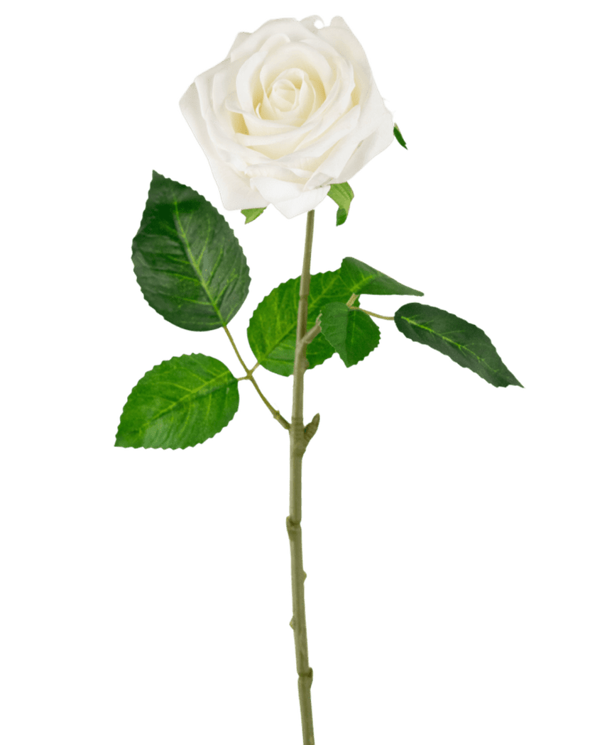 Kunstig Rose "Emine" Real Touch Hvit 43cm
