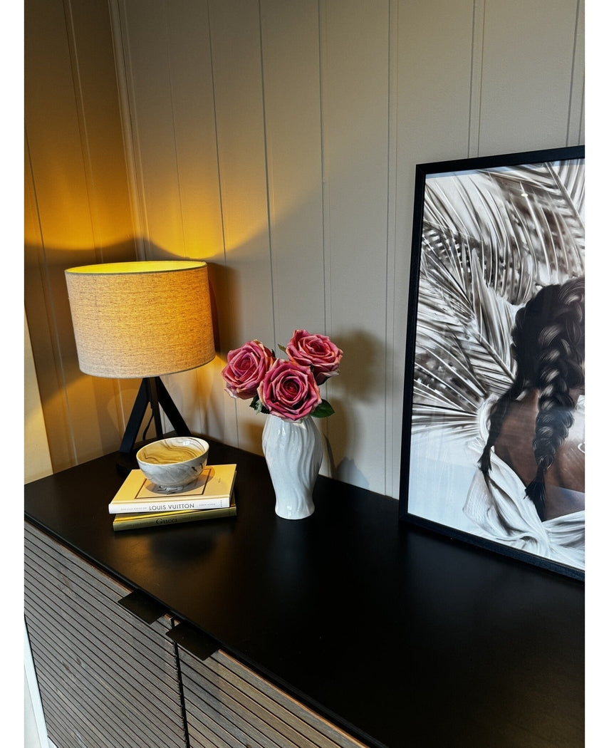 Kunstig Rosebukett Real Touch Gammelrosa 30cm