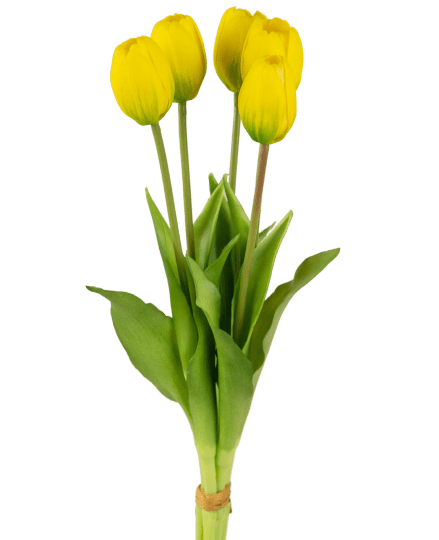 Kunstig Tulipanbukett Real Touch Gul 40cm