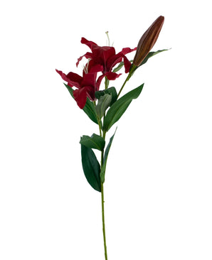 Kunstig blomst Lily Real Touch rød 95 cm