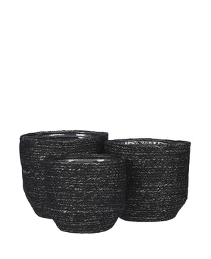 Meleze Kurv Svart Sett 3 Stk