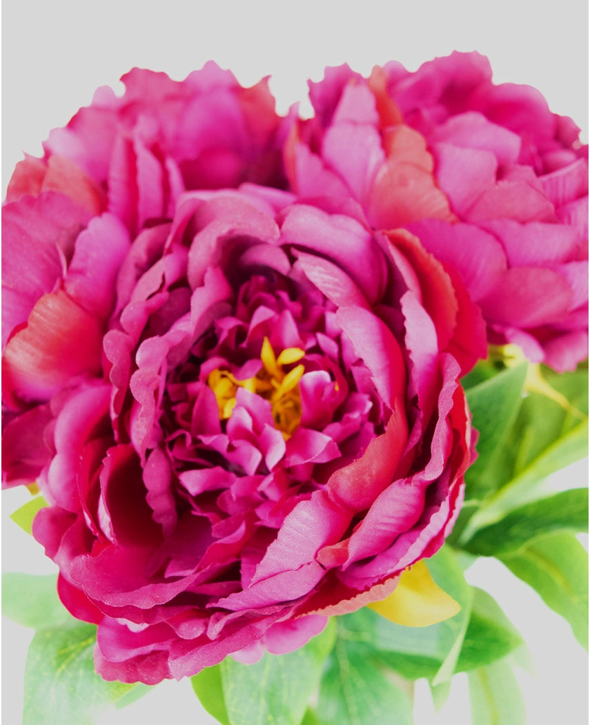 Kunstig Blomsterbukett Peon Aubergine 39cm