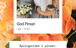 Åpningstider i Pinsen 2026☀️🪴