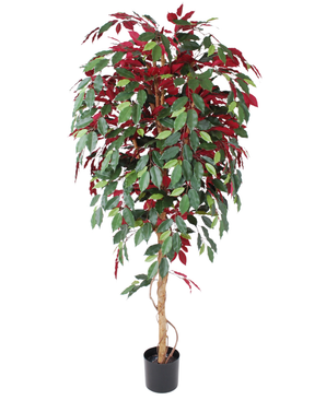 Kunstig Fat Fikus Burgunder Brannsikker 180cm