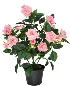 Kunstig Rosebusk Lys Rosa UV i Potte 35 cm