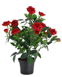 Kunstig Rosebusk i Potte Rød 35cm
