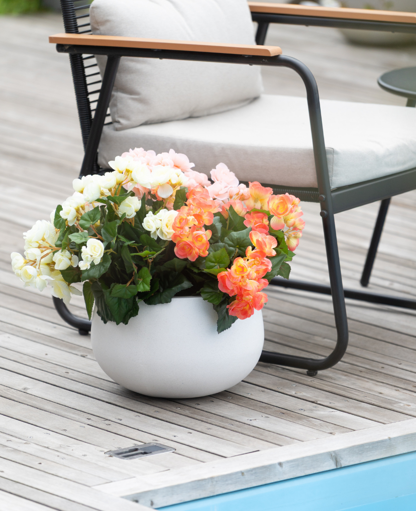 Kunstig Begonia Lime UV 36 cm