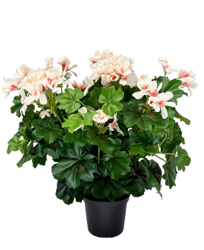Kunstig Geranium i Potte Krem UV 40 cm