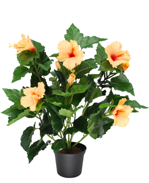 Kunstig Hawaiirose Gul UV 44 cm