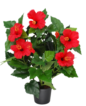 Kunstig Hawaiirose Rød UV 44 cm