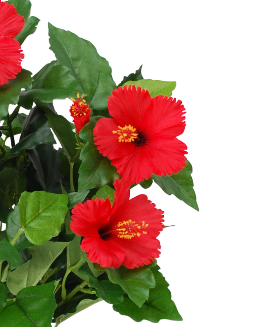 Kunstig Hawaiirose Rød UV 44 cm