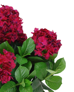 Kunstig Hortensia Deluxe Burgunder UV 53 cm