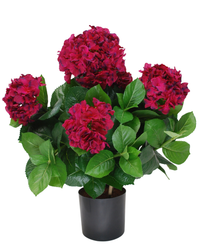 Kunstig Hortensia Deluxe Burgunder UV 53 cm