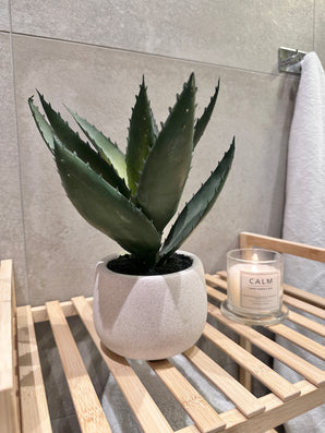 Kunstig Plante Aloe Vera 28 cm i dekorativ potte