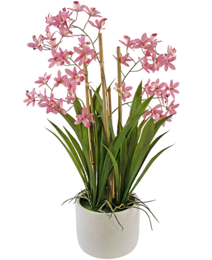 Kunstig plante Mini Cymbidium Real Touch 58 cm rosa