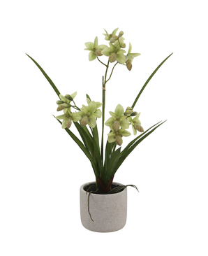 Kunstig Ophrys Orkidé Real Touch Grønn 53cm