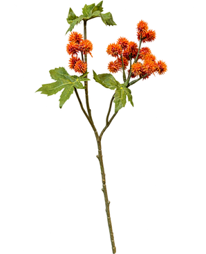 Kunstig Ricinus Blomst Oransje 43 cm