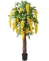 Kunstig Wisteriatre Med Gule Blomster 180 cm