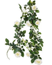 Kunstig Rose Girlander Hvit 180 cm
