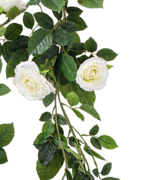 Kunstig Rose Girlander Hvit 180 cm